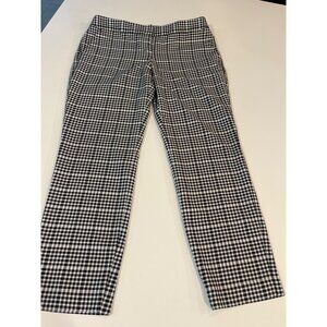 Express Columnist Black & White Houndstooth Slim Fit Pants Womens Size 4 Cotton/